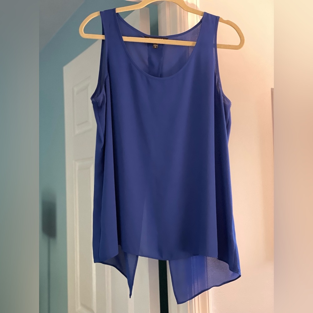 Express size large blue split back tank
